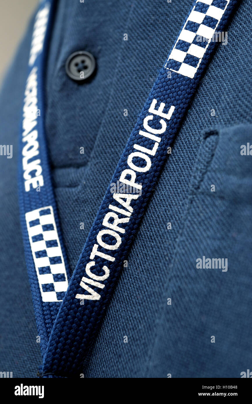 PHOTO ONLY (NOT AN ACTUAL ITEM) - Victoria Police Lanyard Stock Photo