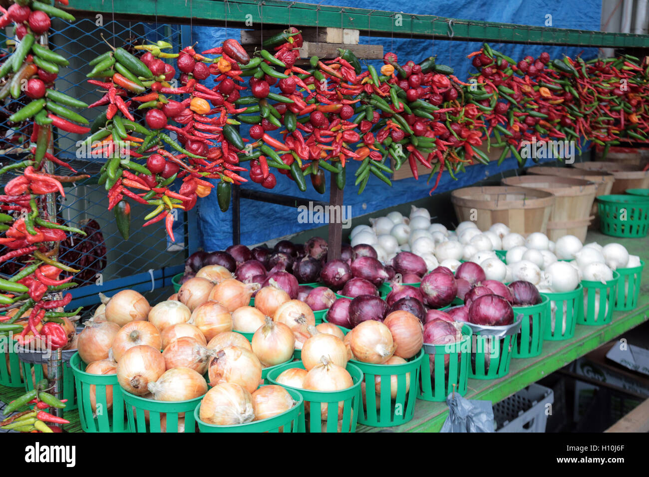 Produce at Jean-Talon Market, Montreal, Cananda Stock Photo