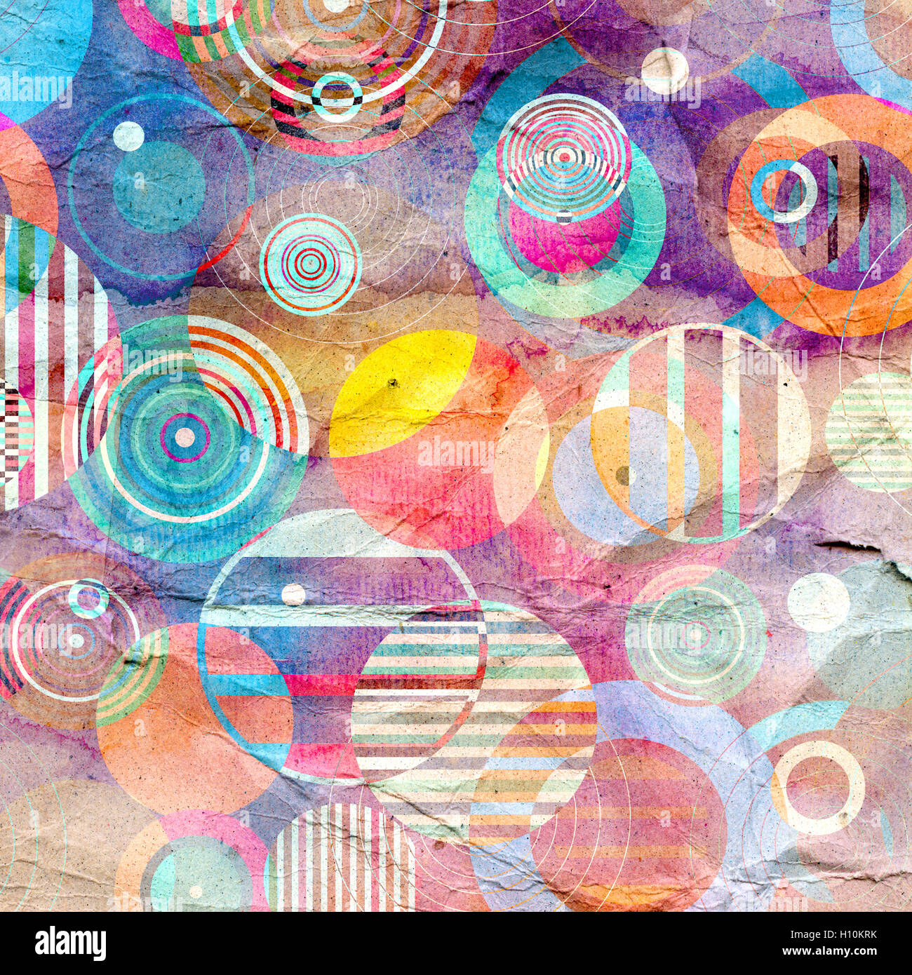 Abstract colorful watercolor background with different geometric ...