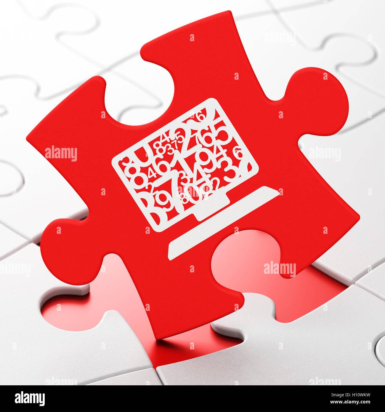 Education concept: Computer Pc on puzzle background Stock Photo - Alamy