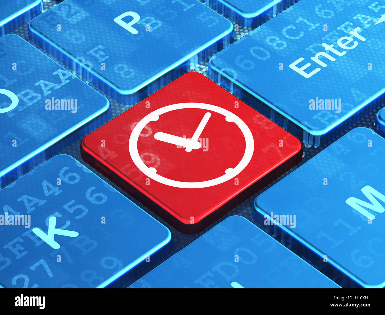 Time concept: Clock on computer keyboard background Stock Photo - Alamy