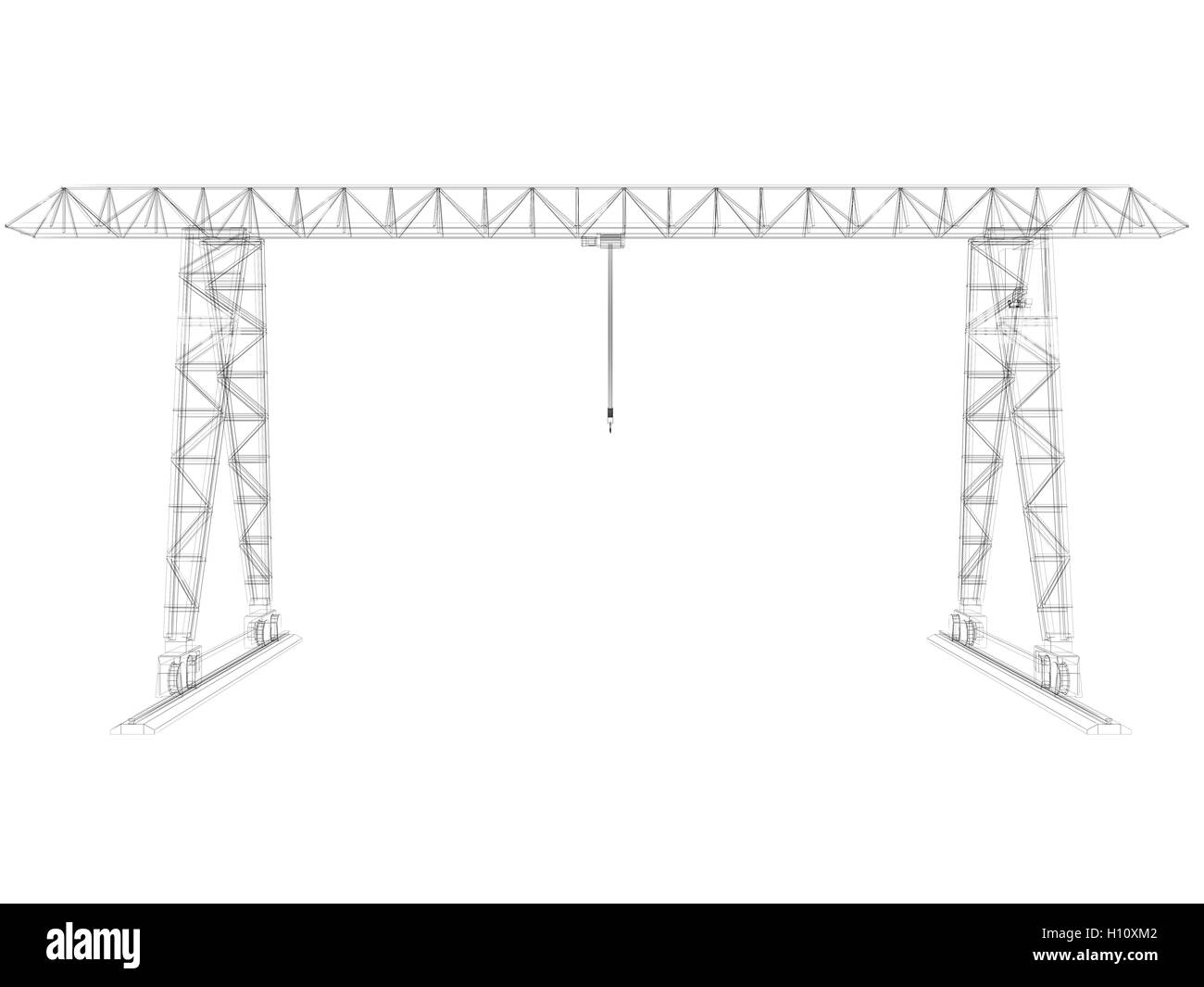 Gantry crane. Wireframe Stock Photo Alamy