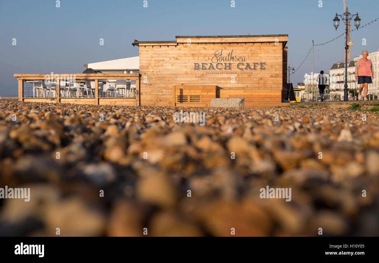 Southsea Beach Cafe on Southsea Promenade Stock Photo