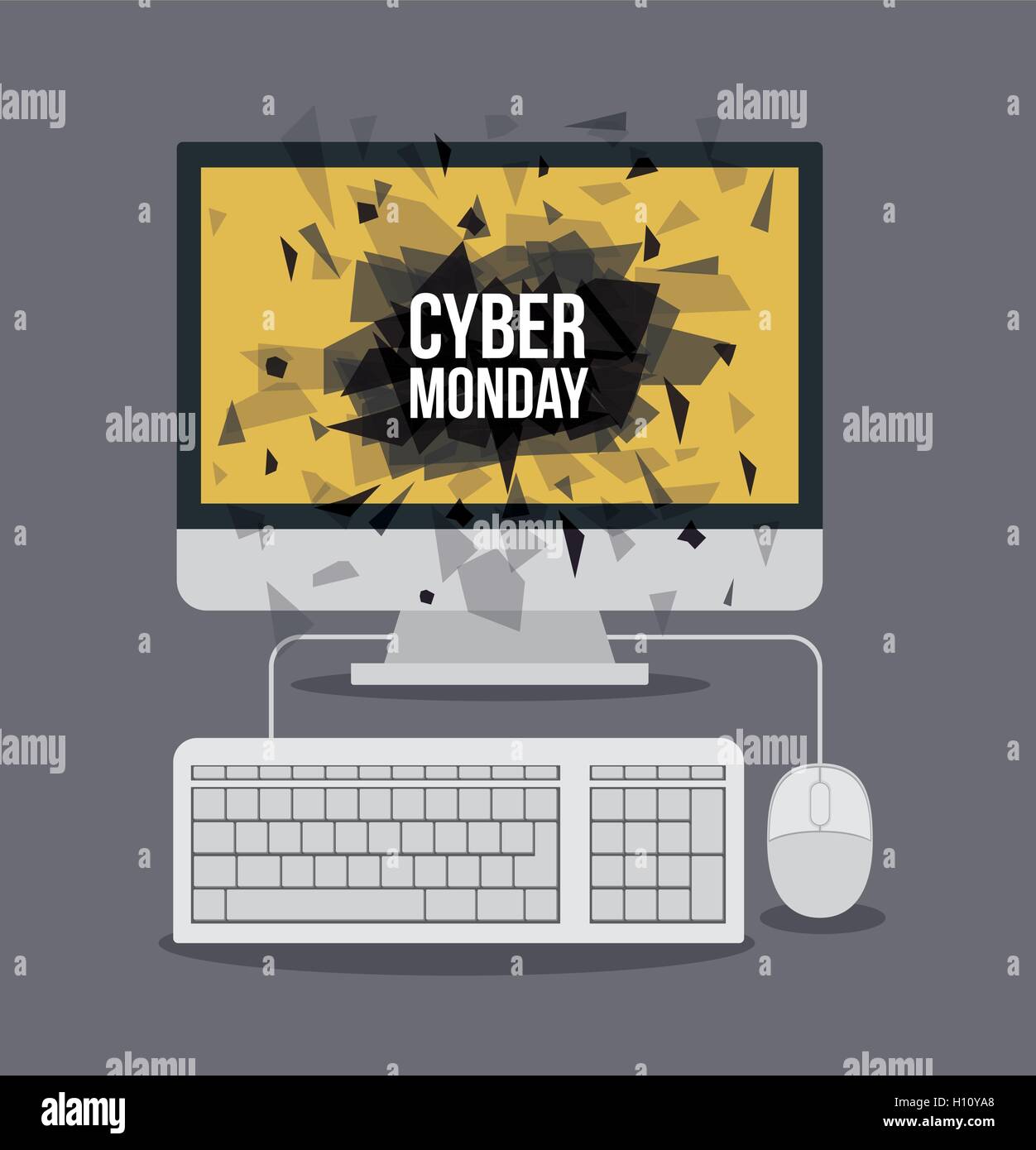 Cyber monday computer shopping Stock Vector Images - Alamy