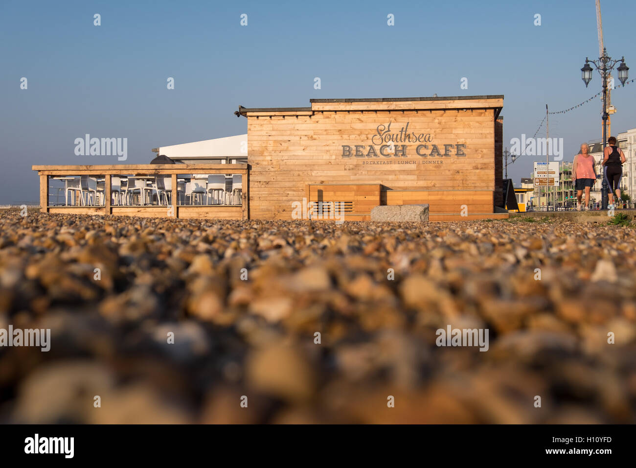 Southsea Beach Cafe on Southsea Promenade Stock Photo