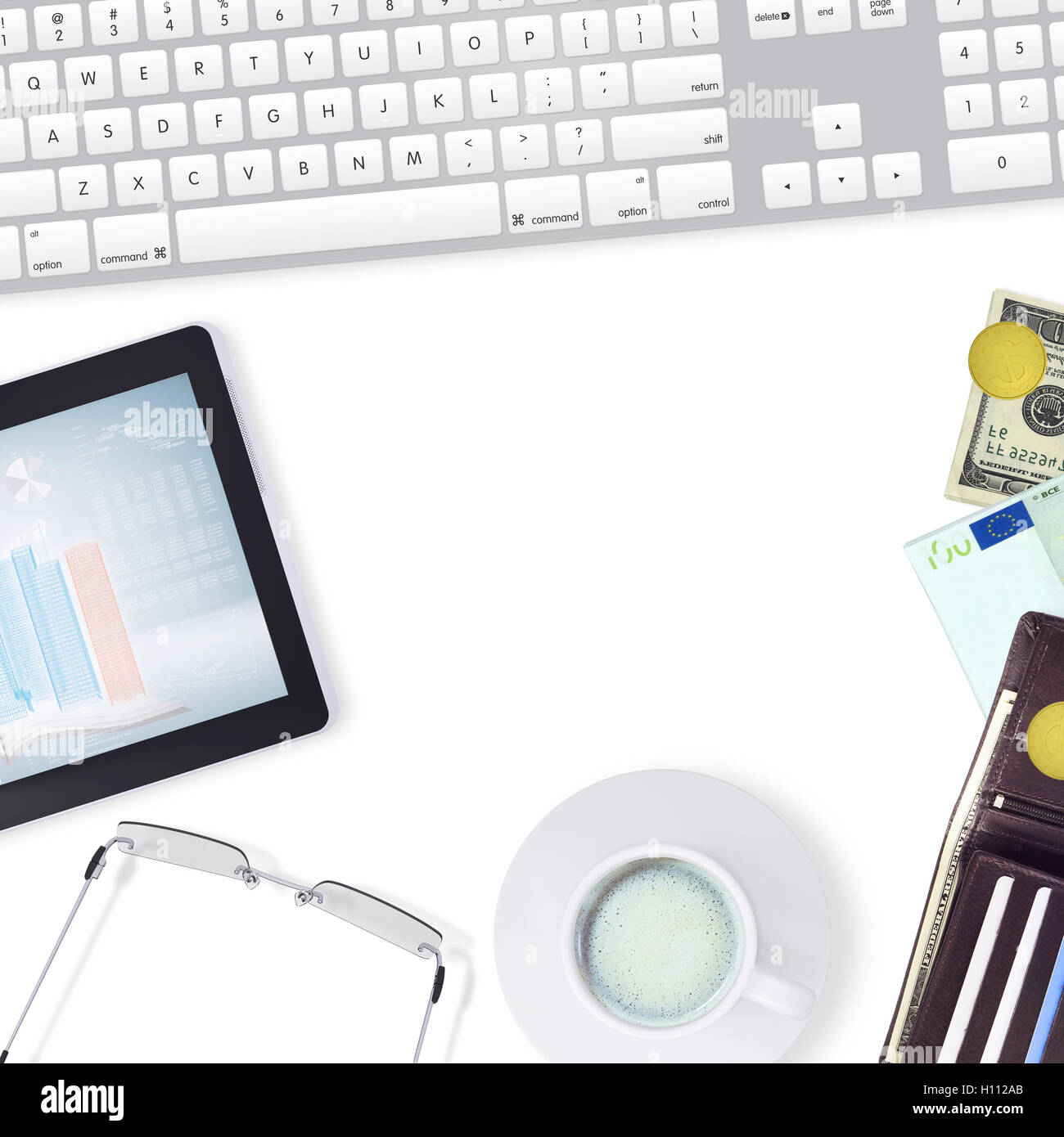 Frame of office supplies Stock Photo Alamy