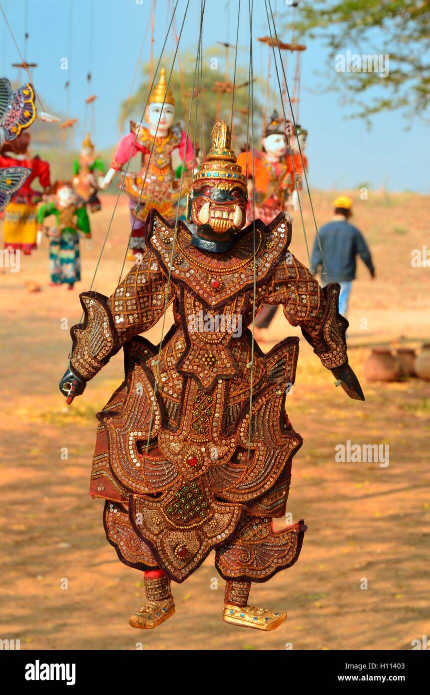 Myanmar string puppet for sale at a temple in Bagan Stock Photo Alamy