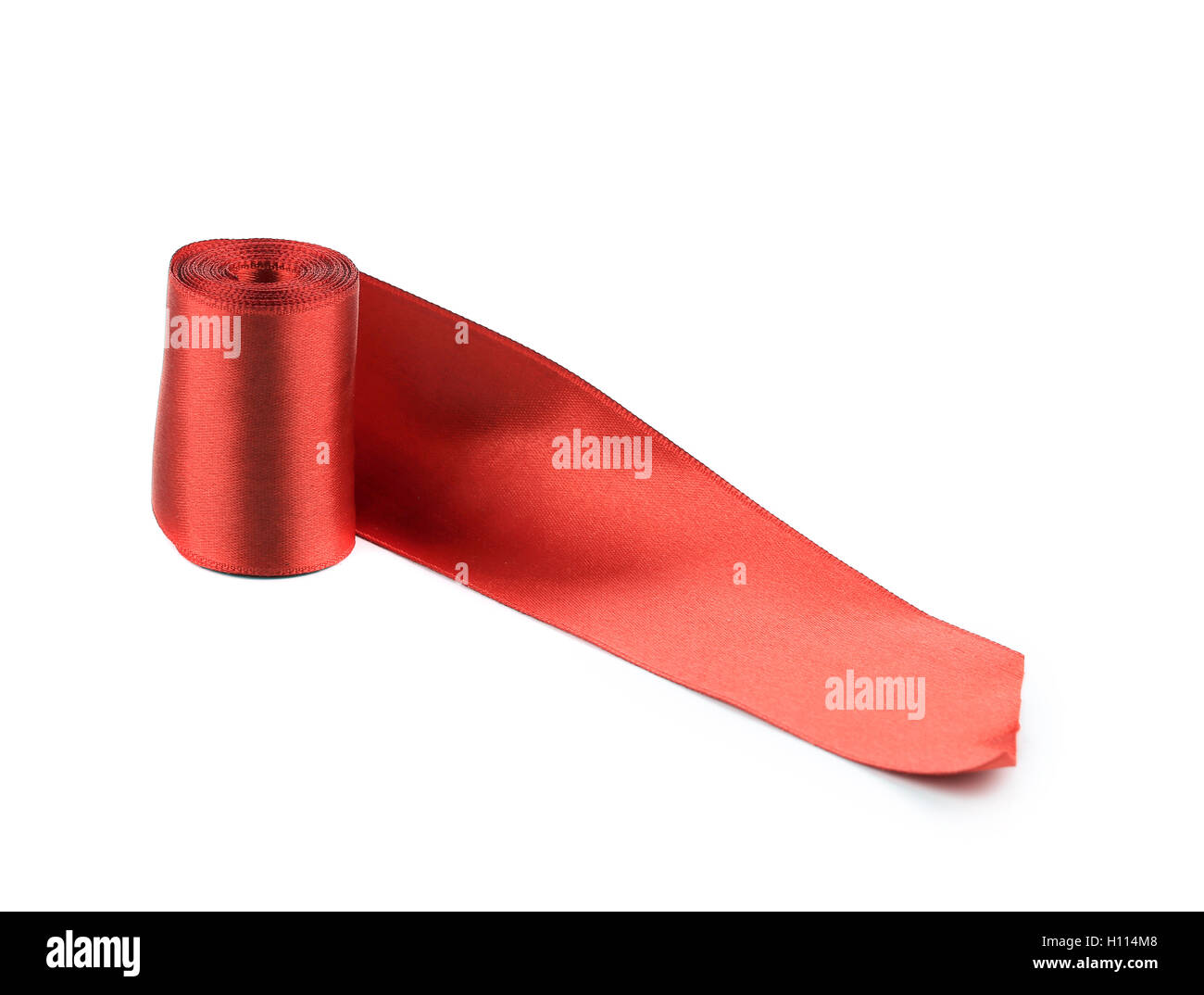 Red silk ribbon roll Stock Photo - Alamy