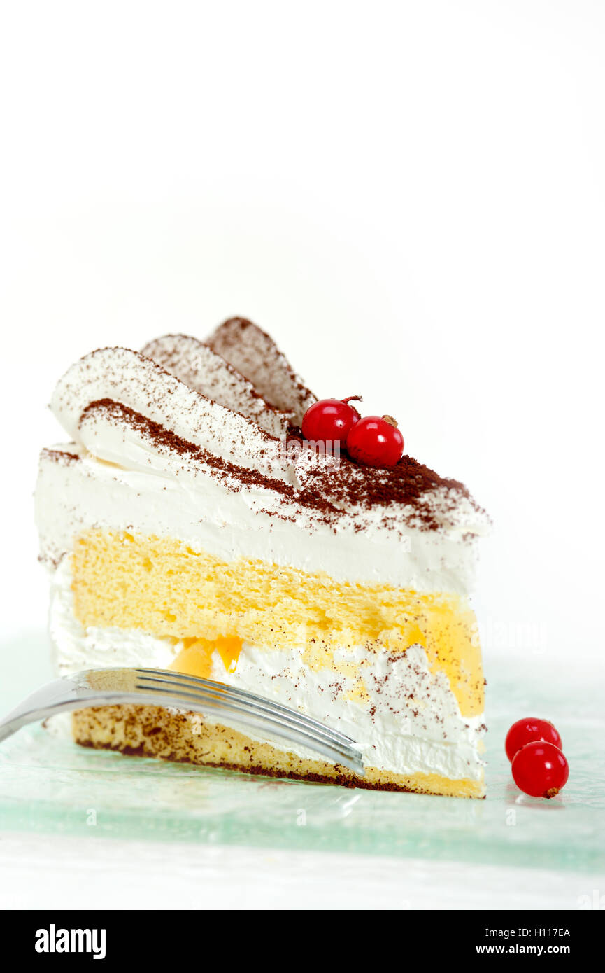 whipped cream and ribes dessert cake slice Stock Photo Alamy