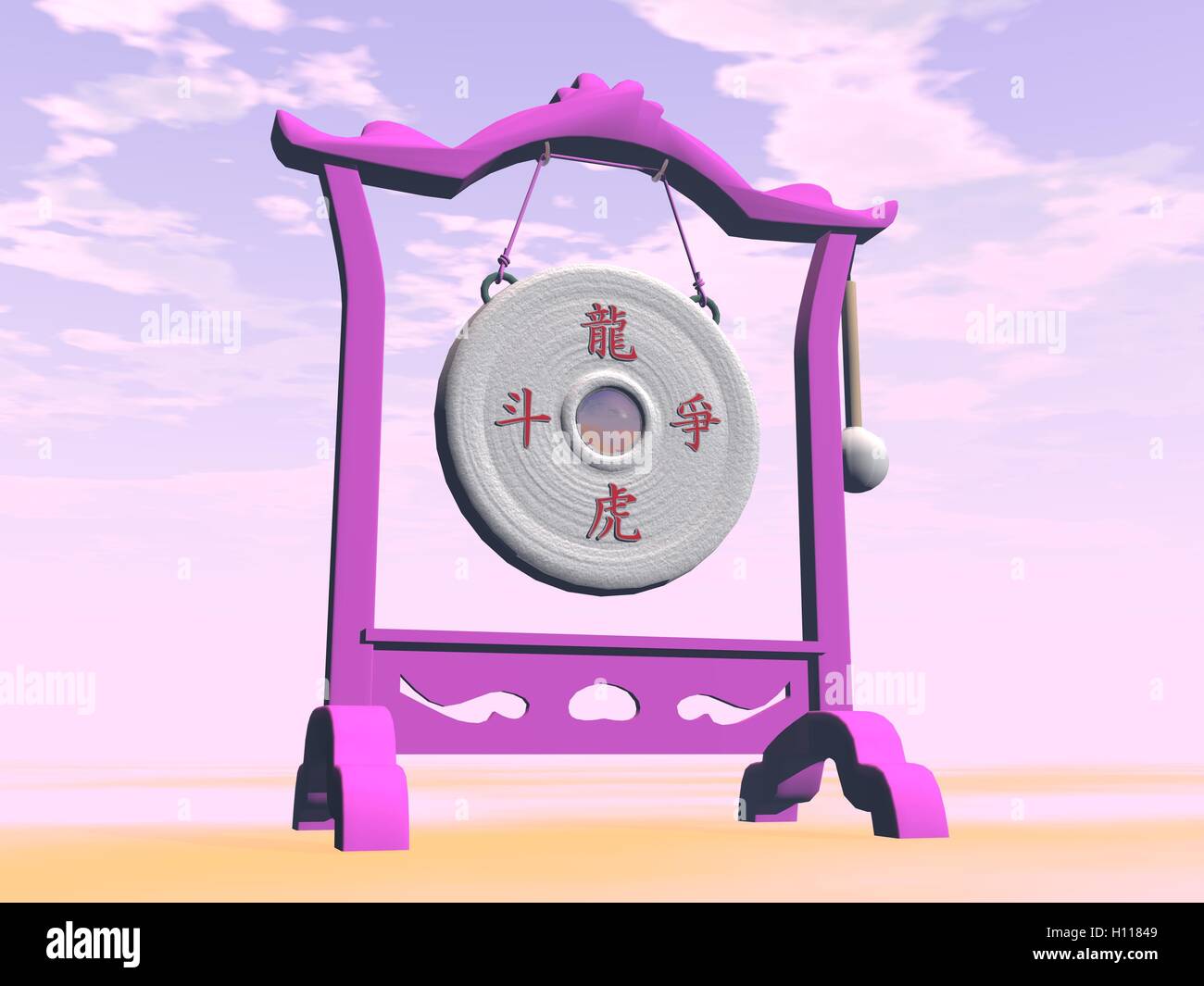 Pink gong 3D render Stock Photo Alamy