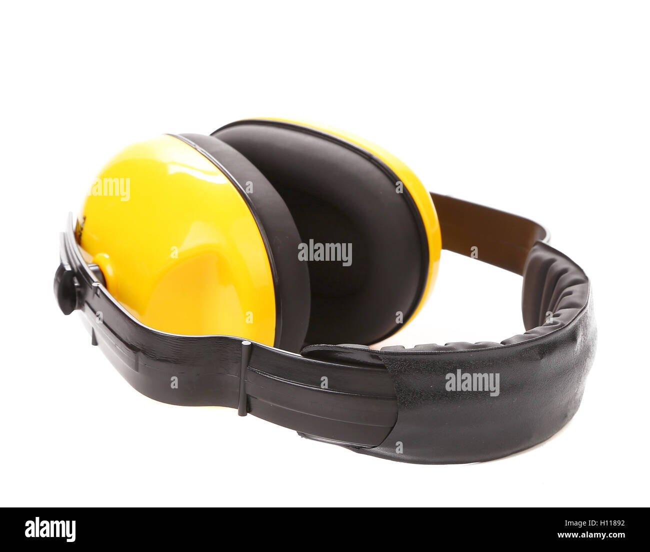 Yellow protective ear muffs Stock Photo Alamy