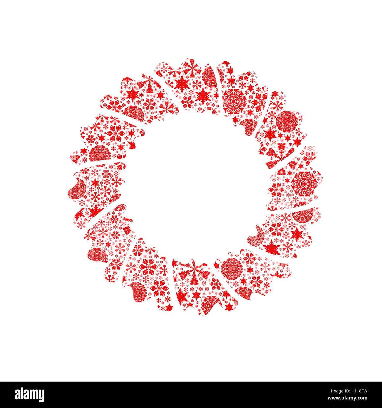 Silhouette Christmas wreath Stock Photo - Alamy