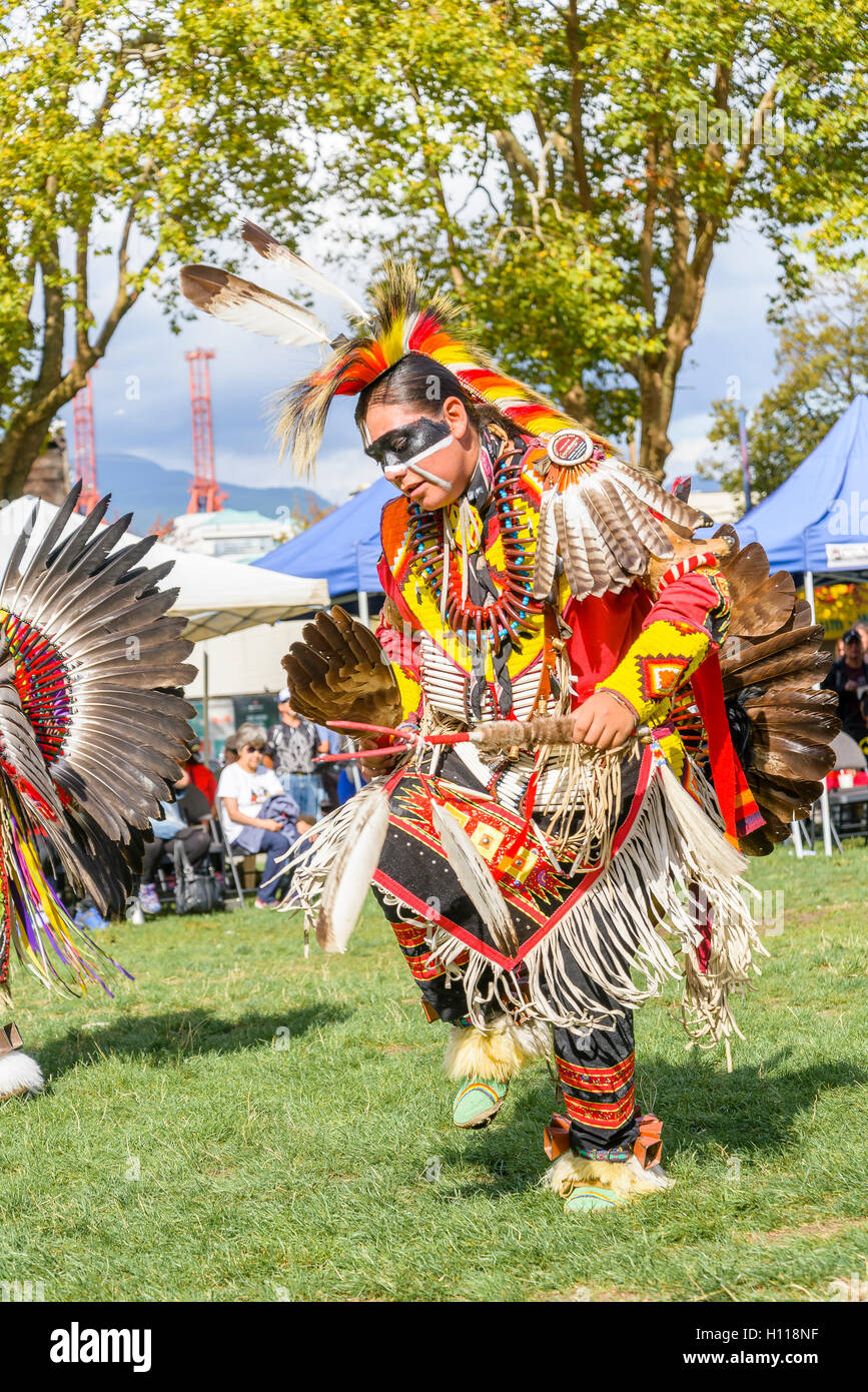 First Nations dancer, DTES Pow Wow and cultural celebration