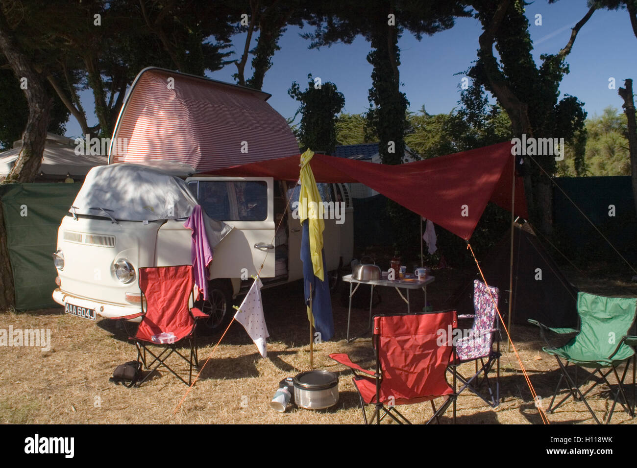 Camping at Les Portes-en-Ré Stock Photo