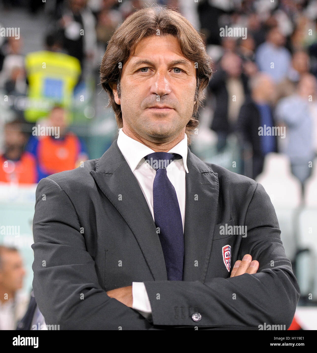Turin, Italy. 21st Sep, 2016. Massimo Rastelli, head coach of Cagliari Calcio, looks on before the Serie A football match between Juventus FC and Cagliari Calcio. Juventus FC wins 4-0 over Cagliari Calcio. © Nicolò Campo/Pacific Press/Alamy Live News Stock Photo
