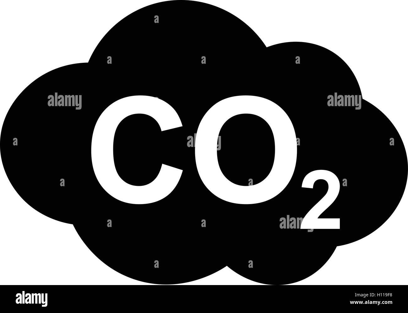 CO2 icon, carbon dioxide formula symbol, vector illustration, CO2 sign. Stock Vector