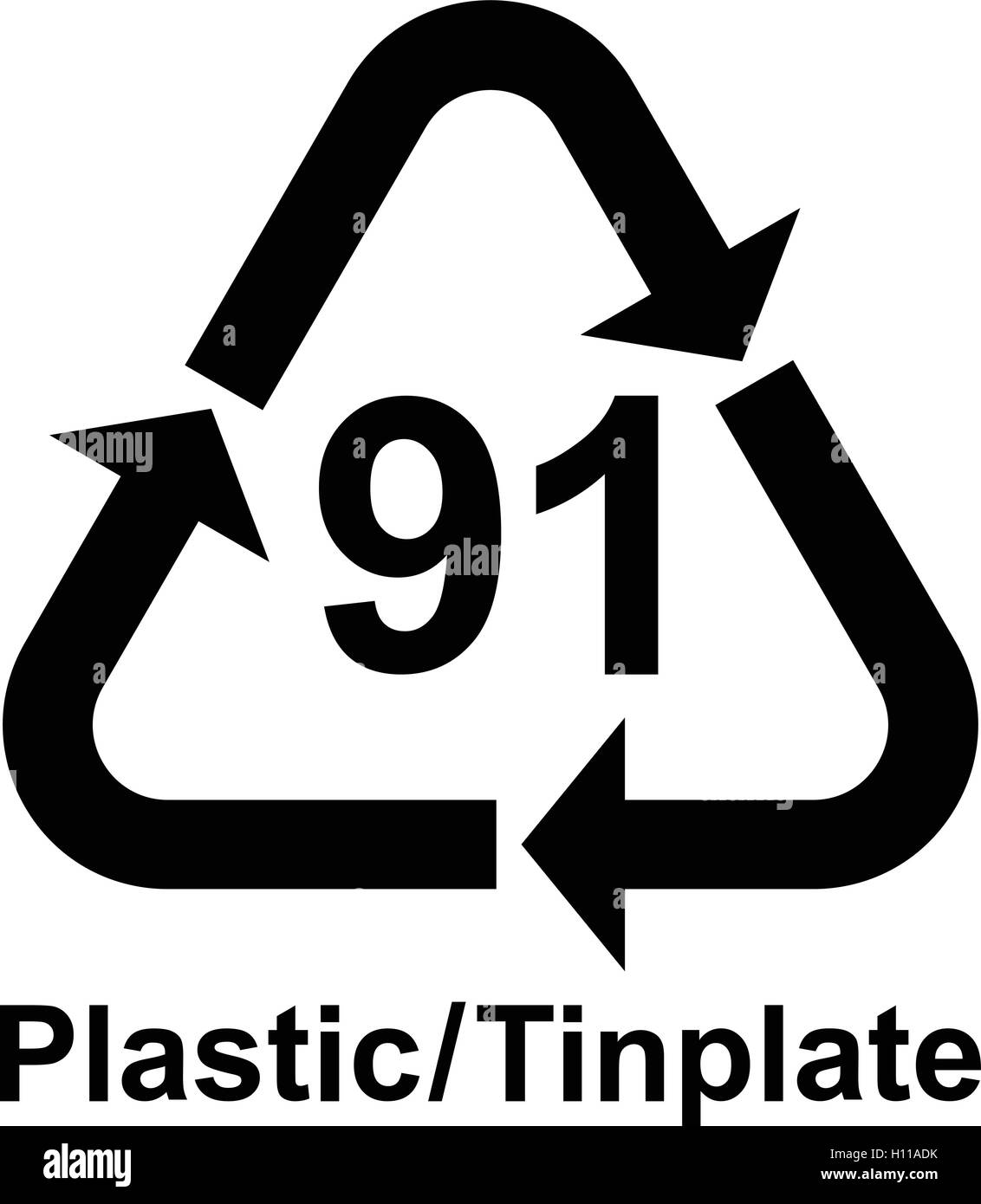 Composites recycling symbol 91. Composites recycling code 91, vector illustration. Stock Vector