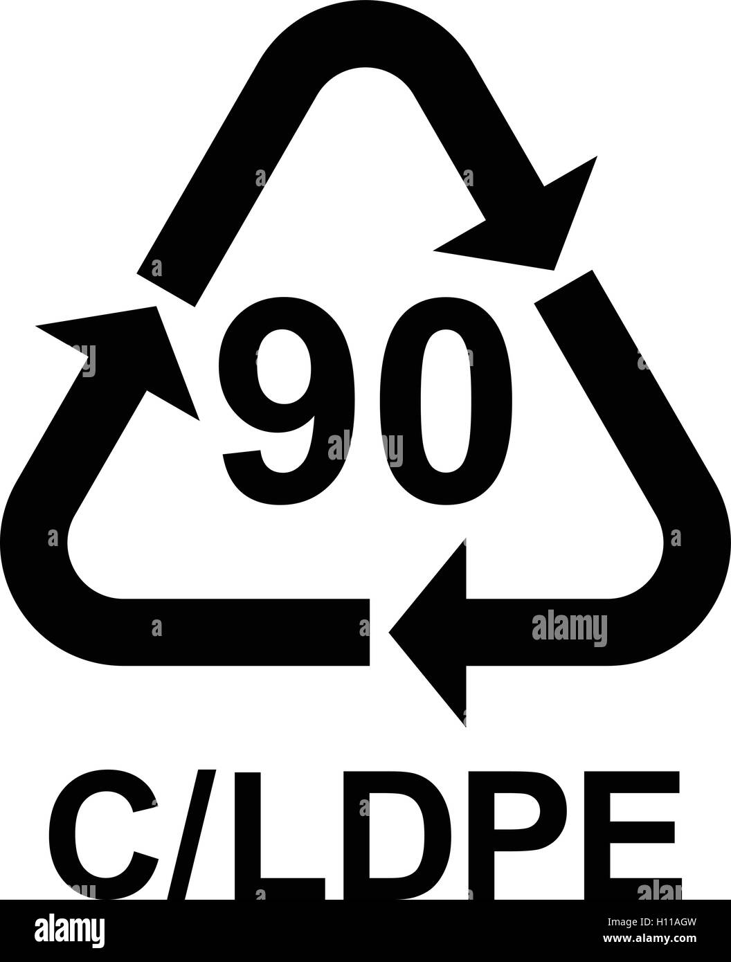 Composites recycling symbol C/LDPE 90, Plastic recycling code C/LDPE 90,  vector illustration Stock Vector Image & Art - Alamy