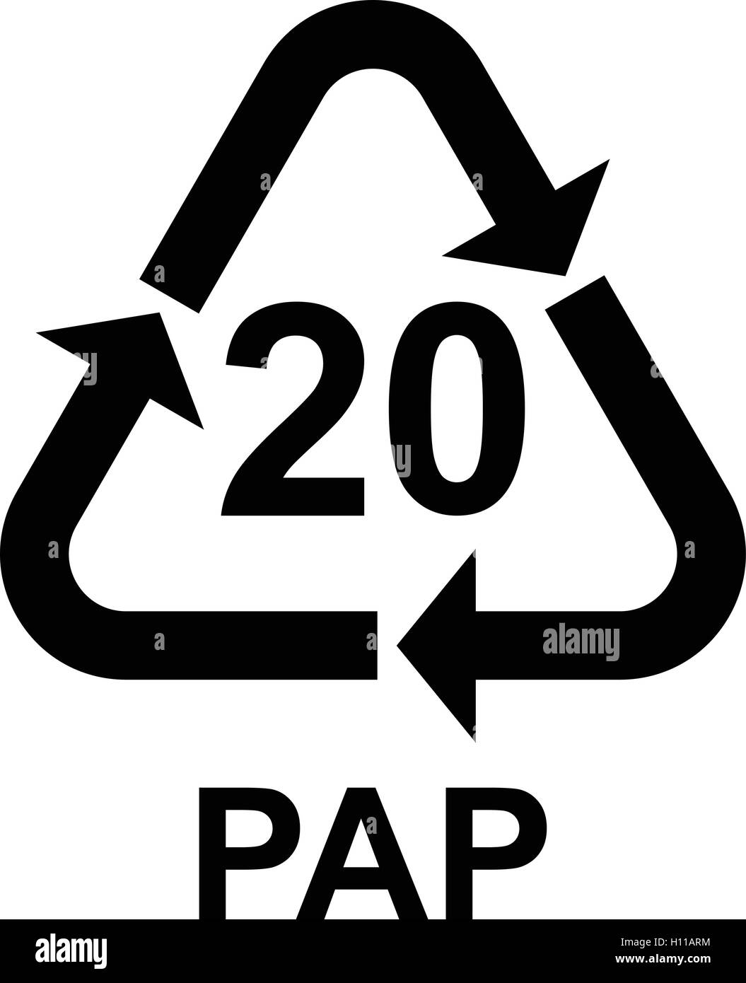 Paper Recycling Symbol Pap 20 Cardboard Vector Illustration Stock Paper Recycling Symbol Pap 20 Cardboard Vector Illustration Stock