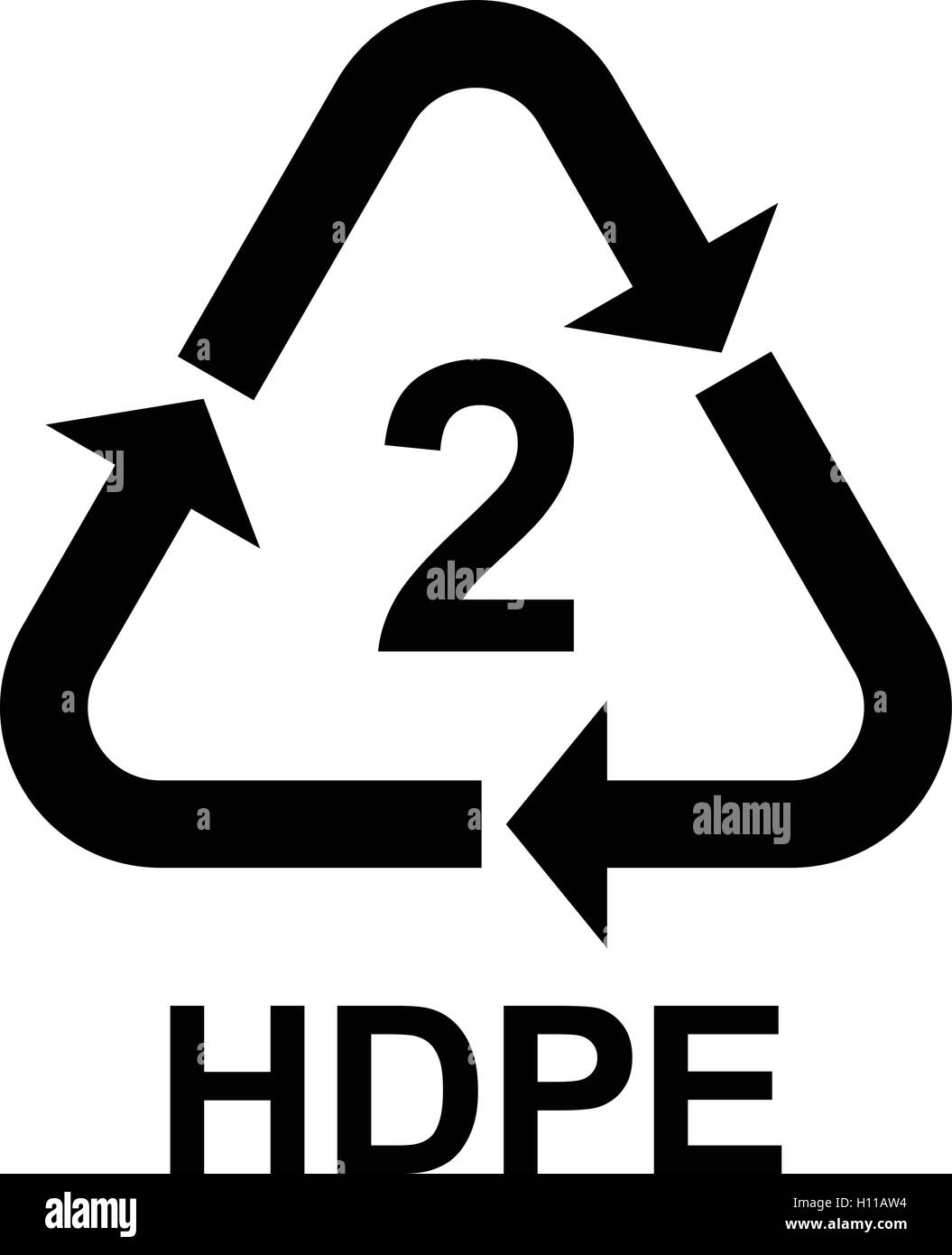 Plastic recycling symbol HDPE 2. Plastic recycling code HDPE 2, vector  illustration Stock Vector Image & Art - Alamy
