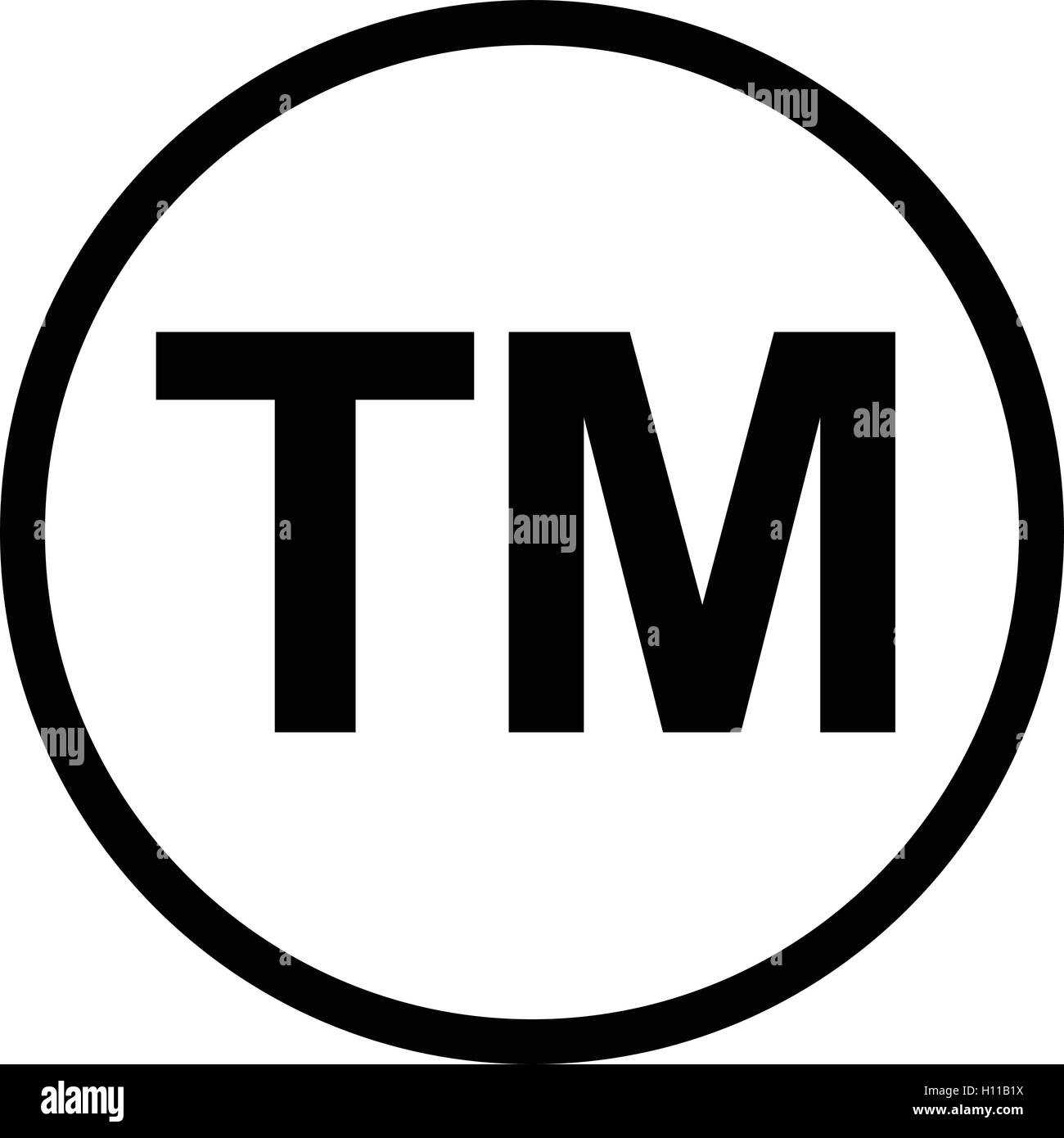 Trademark symbol, isolated black vector illustration. Stock Vector