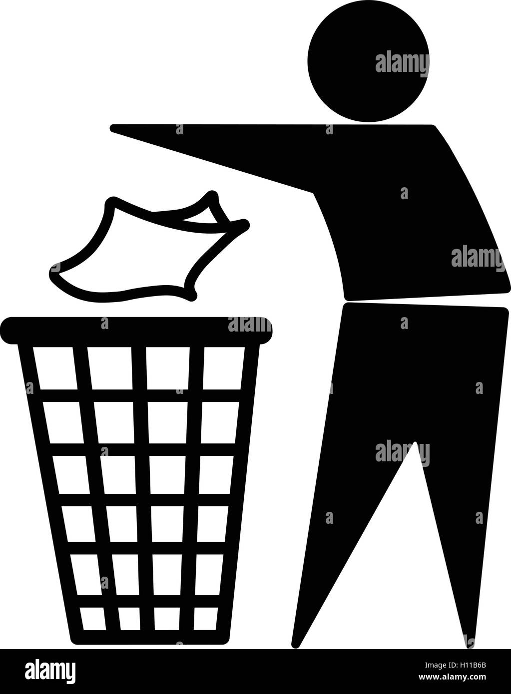 Tidy man symbol, do not litter icon, keep clean, dispose of carefully and thoughtfully symbol. Vector illustration. Stock Vector