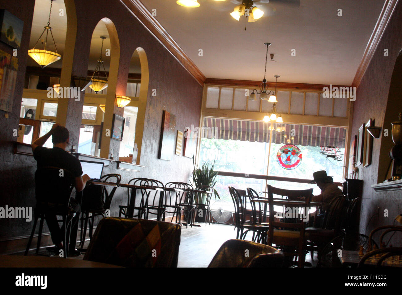 Inside a coffee shop Stock Photo