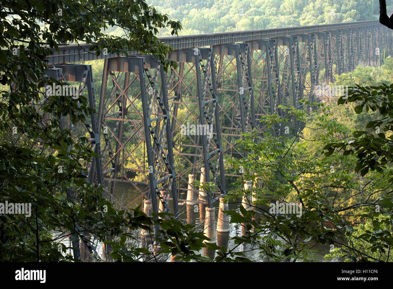 Railroad bridge over James River in Lynchburg, Virginia Stock Photo Alamy