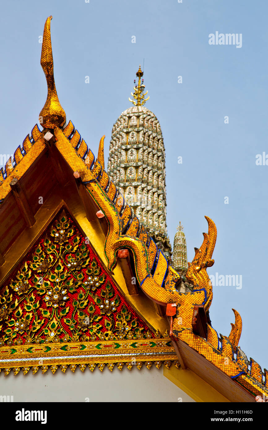 asia bangkok in temple thailand abstract cross colors roof wat and ...