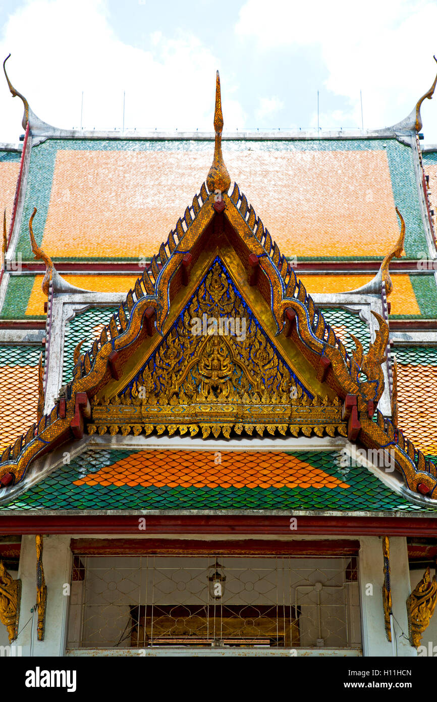 asia bangkok in temple thailand abstract cross colors roof wat and ...