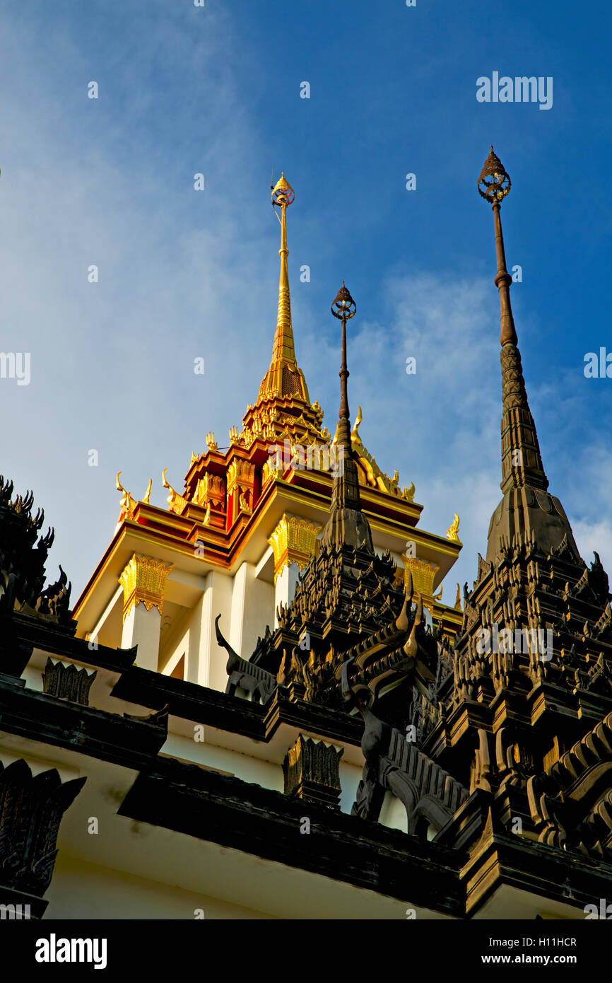asia bangkok in temple thailand abstract cross colors roof wat and ...