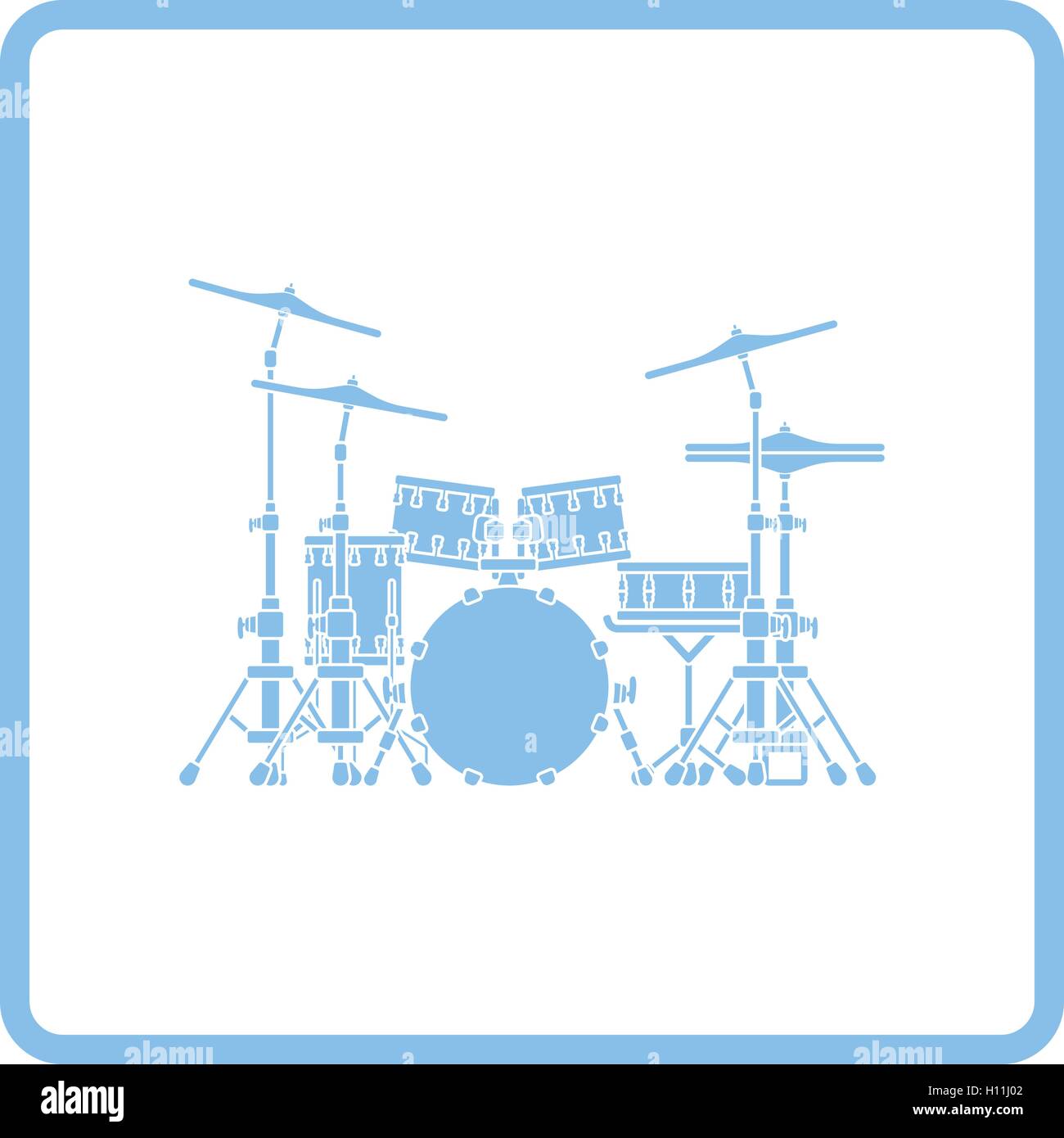Drum set icon. Blue frame design. Vector illustration Stock Vector ...