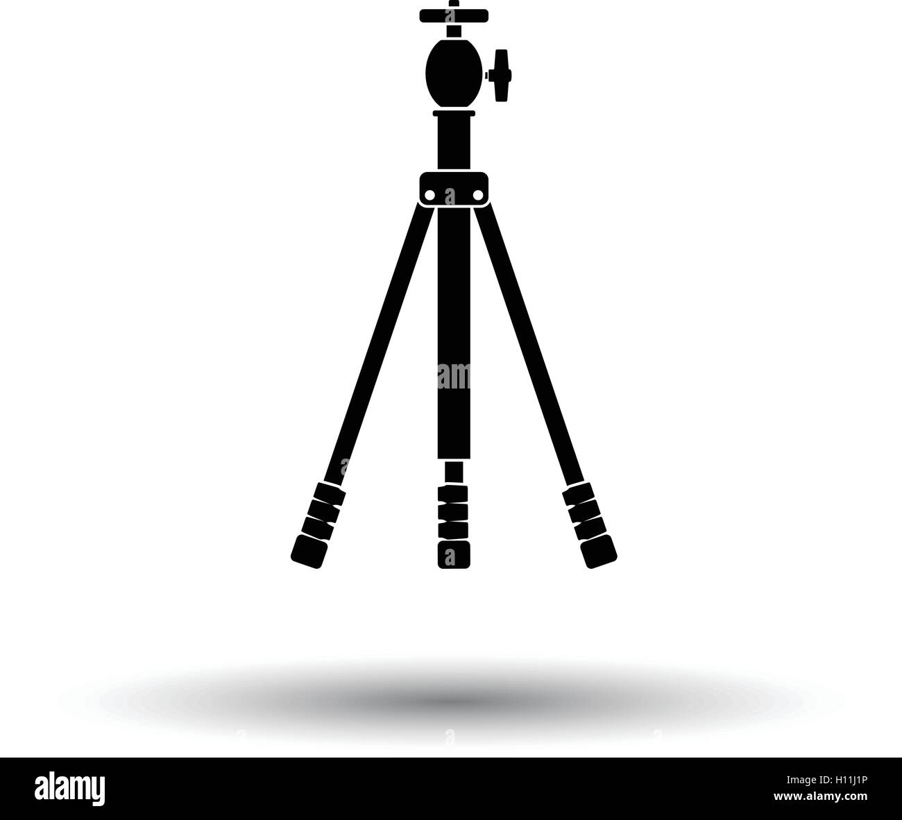 Icon of photo tripod. White background with shadow design. Vector