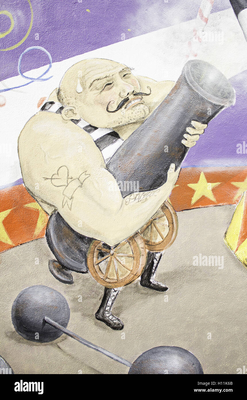 Strength man cartoon circus hi-res stock photography and images - Alamy