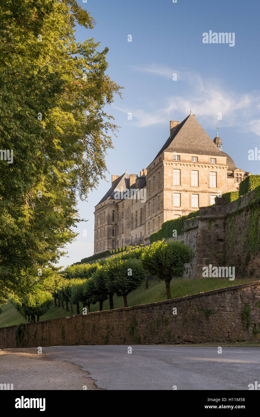 Hautefort castle, Perigord Noir, France, Dordogne, France, EU, Europe Stock Photo