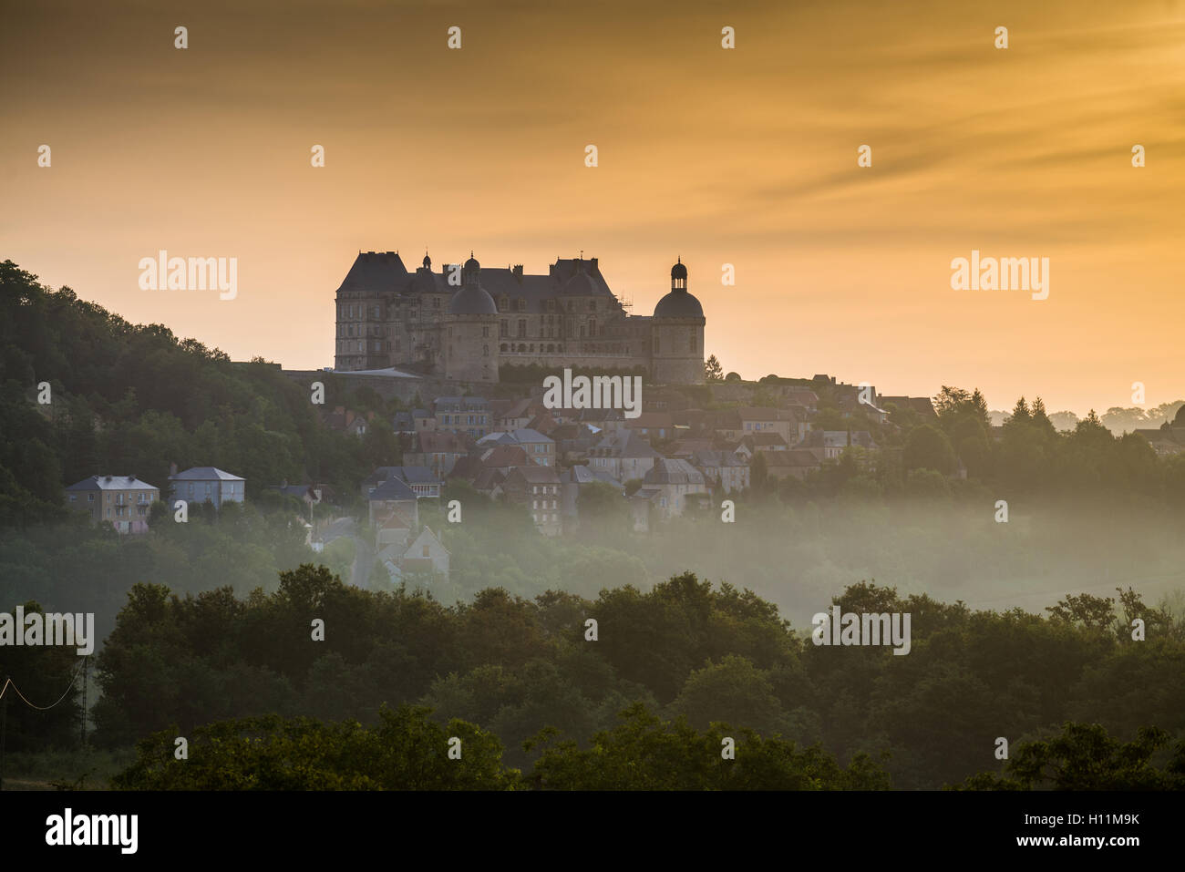 Hautefort castle, Perigord Noir, France, Dordogne, France, EU, Europe Stock Photo