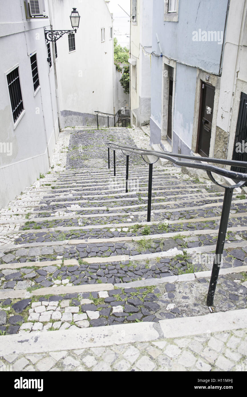 Narrow street and steep steps of Via … – License image – 13819118 ❘  lookphotos