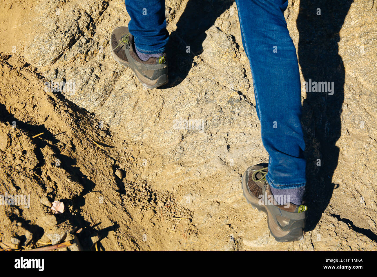 Male feet walking on sand hi-res stock photography and images - Alamy