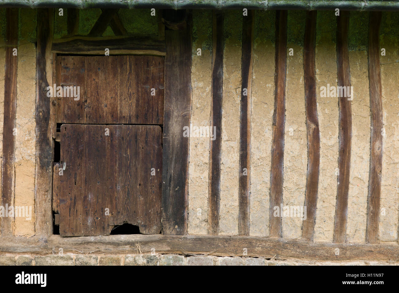 Old Barn Half Open Door Stock Photo 1007441737