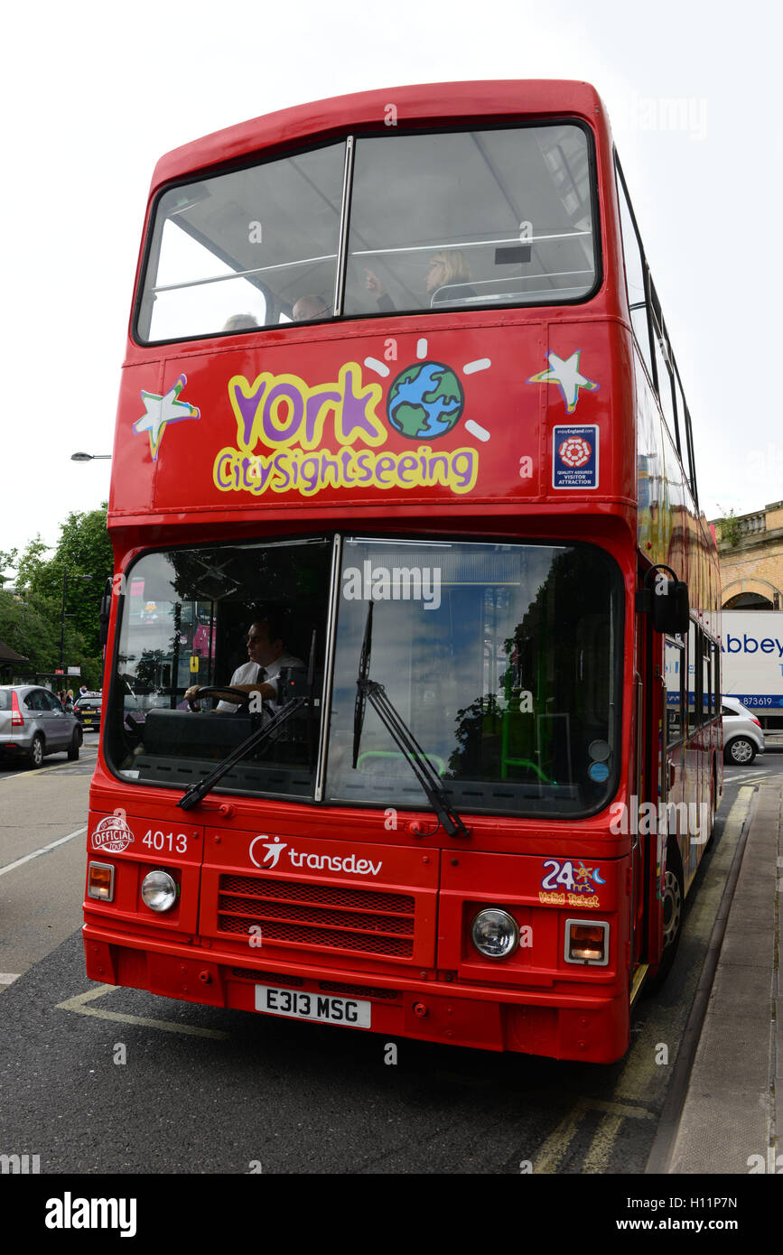 York City Sightseeing Bus, North Yorkshire, UK. Stock Photo