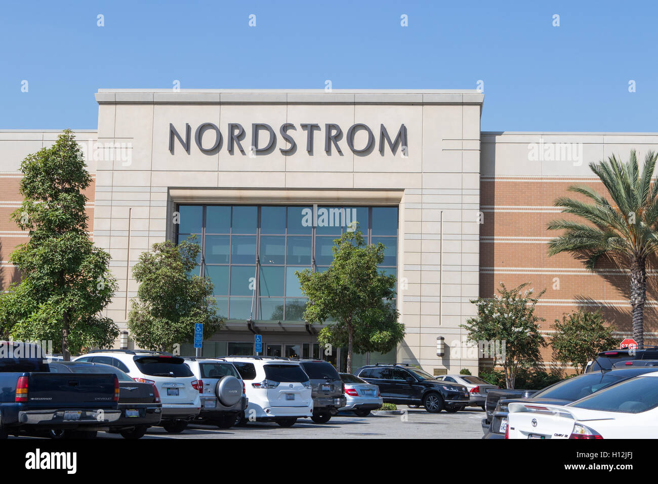 Nordstrom department stores storefront at Cerritos Mall California USA