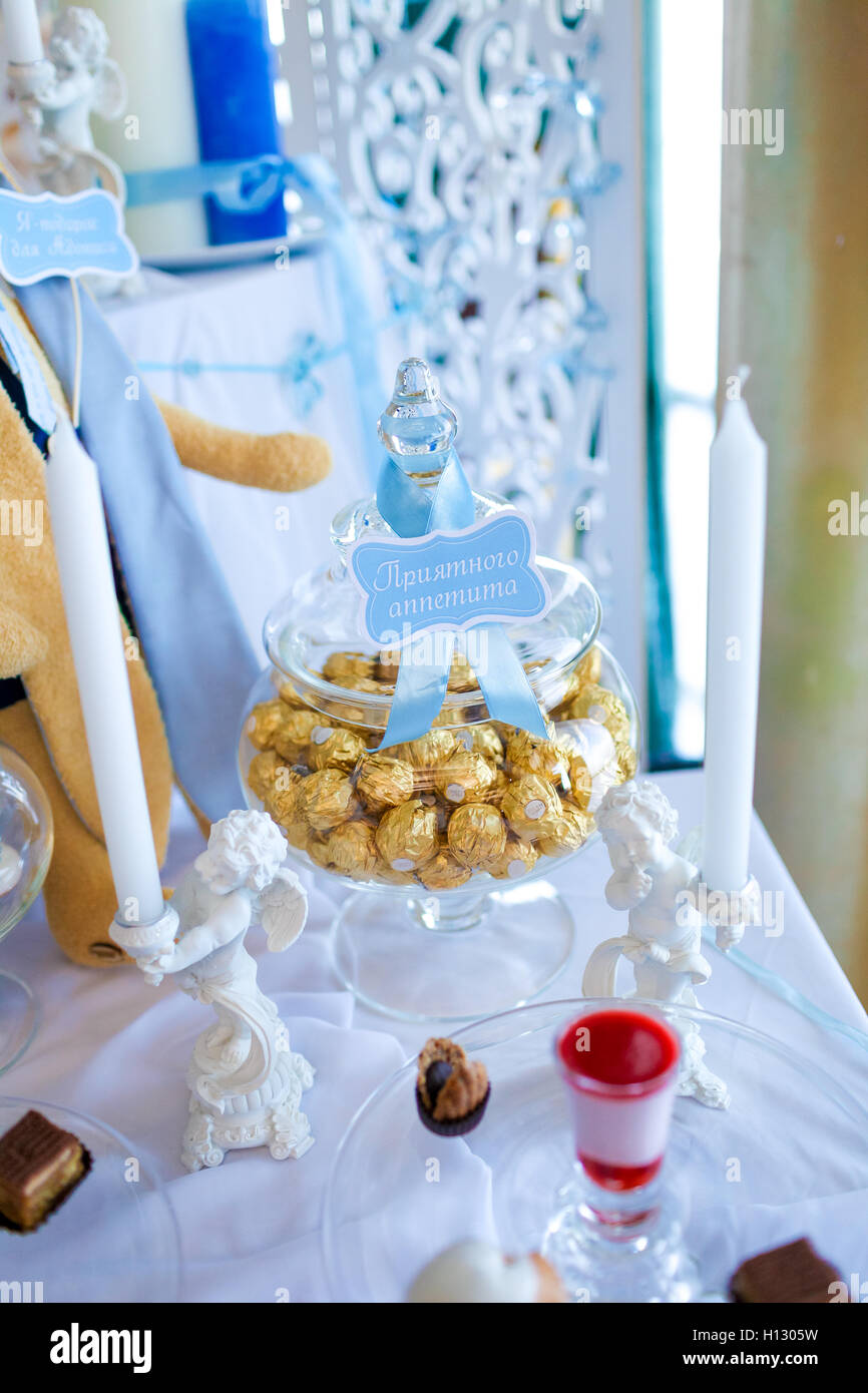 Candies in a glass jar Stock Photo