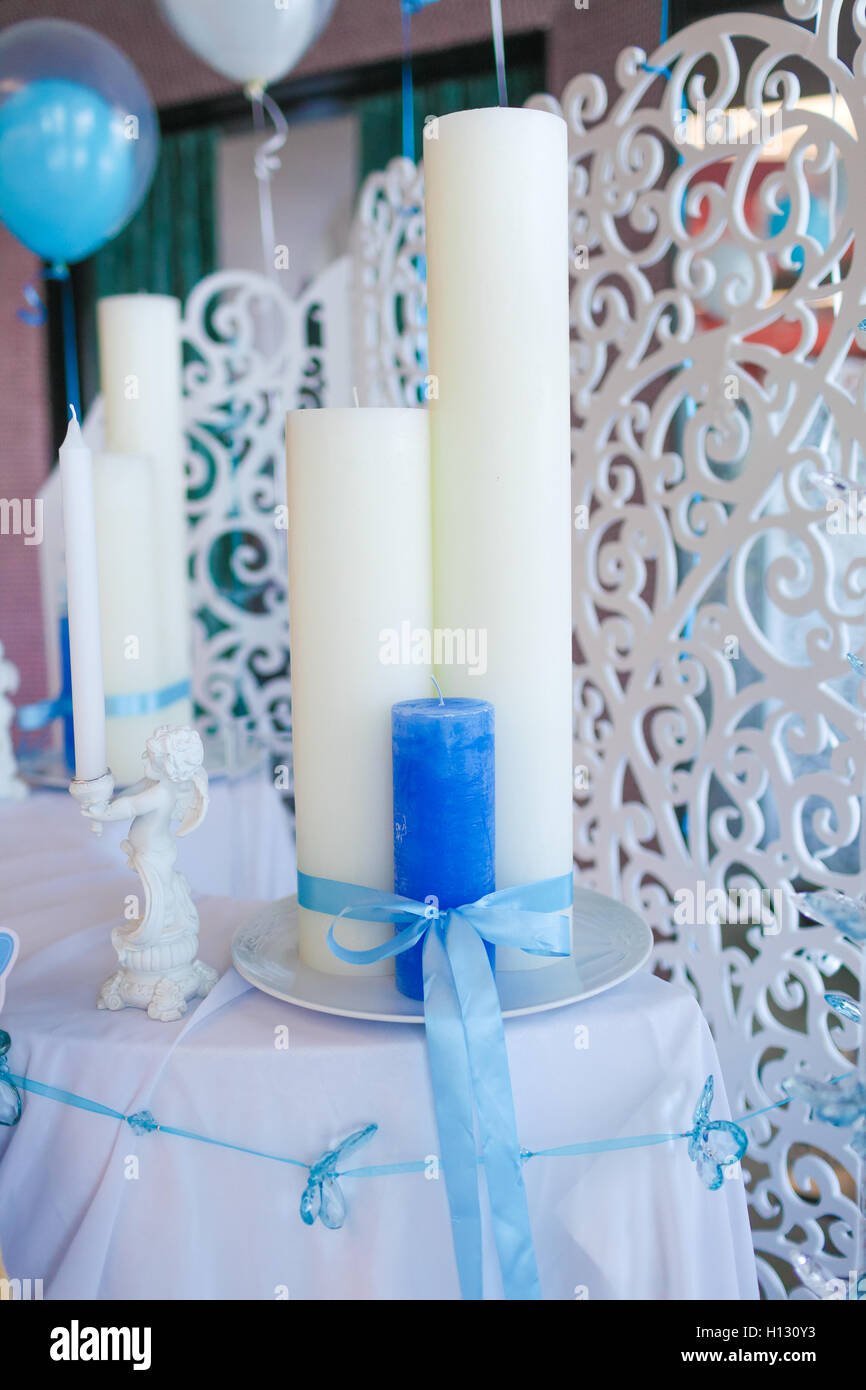 Blue and white candles hires stock photography and images Alamy