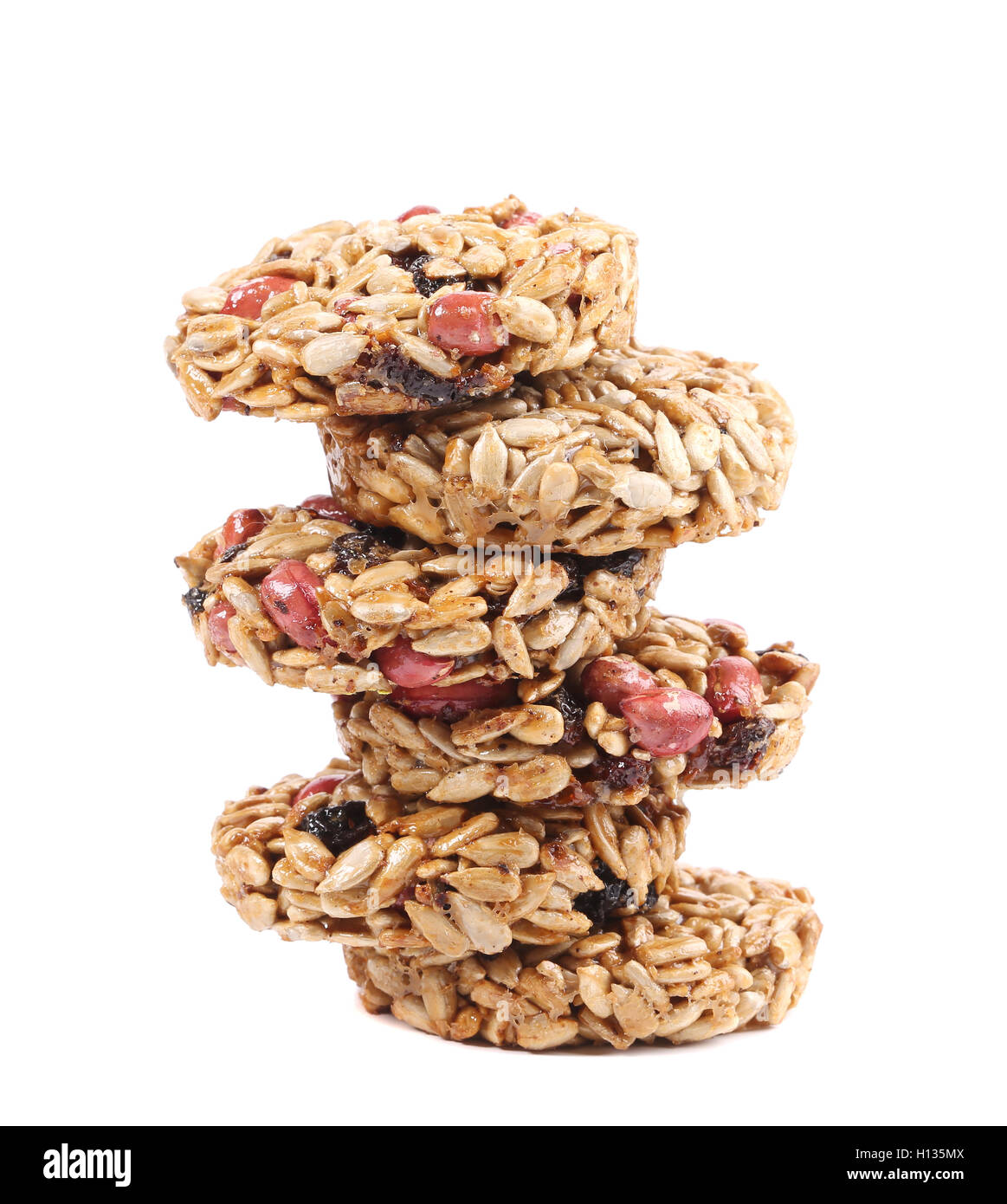 Stack of candied peanuts sunflower seeds Stock Photo Alamy