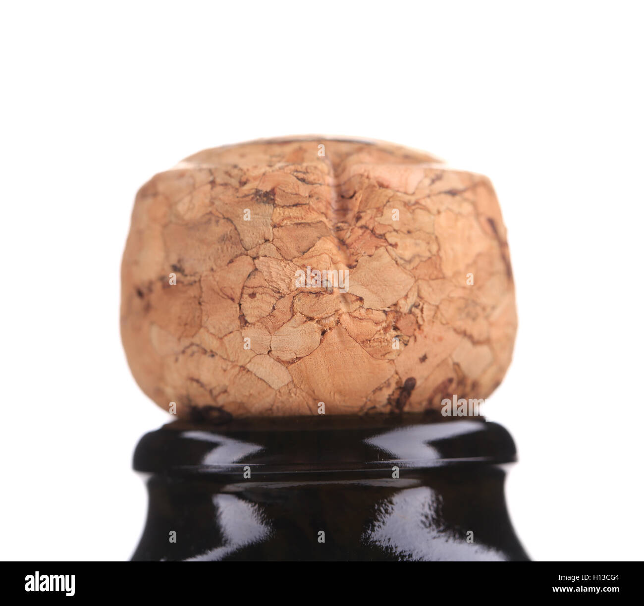 Top of champagne bottle with cork Stock Photo Alamy