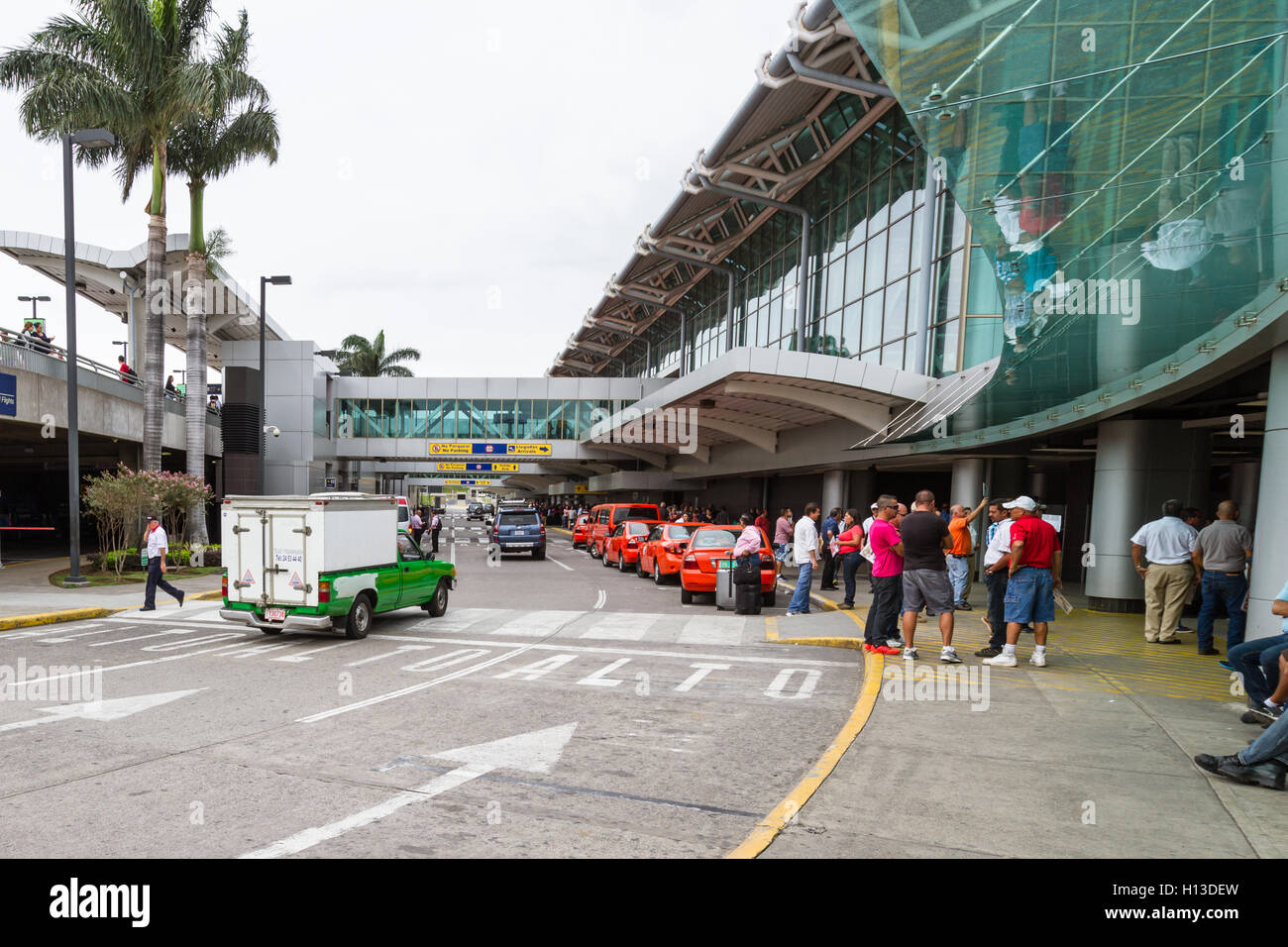 San Jose, Costa Rica May 20 Pick up area outside of the International Airport with Taxis and