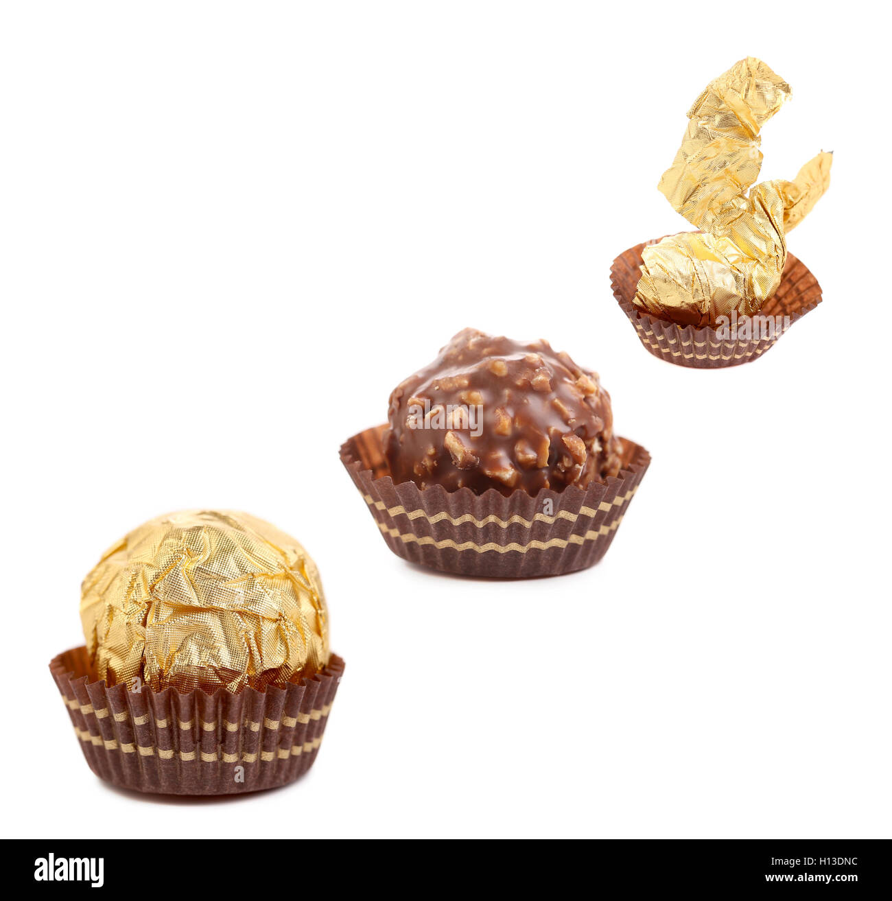 Some of round chocolate bonbons Stock Photo - Alamy