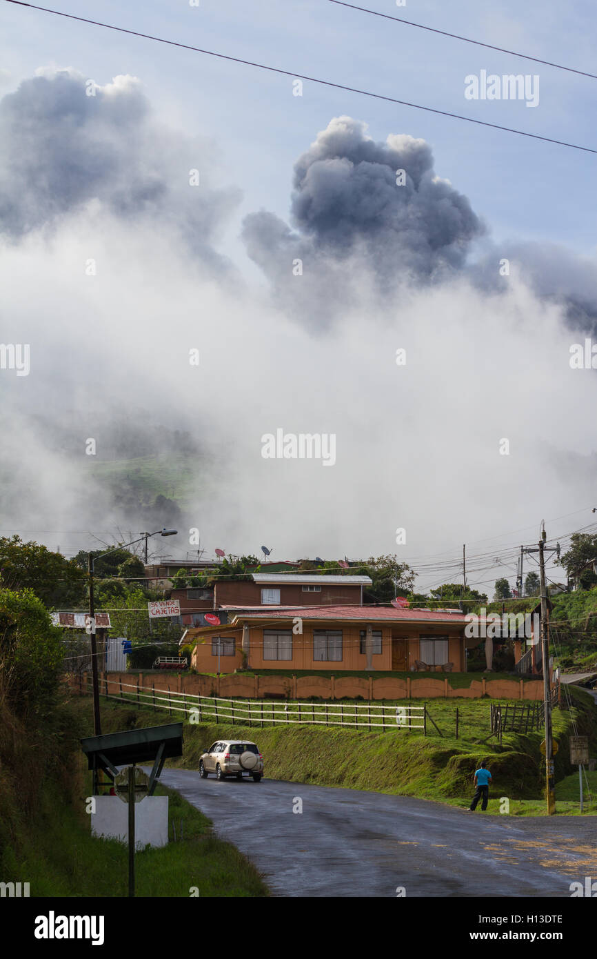 Turrialba, Costa Rica - May 21 : Ash eruption from the Turrialba Volcano jut a few miles outside of the park. May 21 2016, Turri Stock Photo