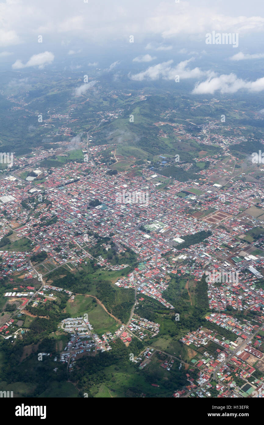 Alajuela, Costa Rica - May 24 : Aerial view of the city of San Ramon, Costa Rica. May 24 2016, Alajuela Costa Rica. Stock Photo