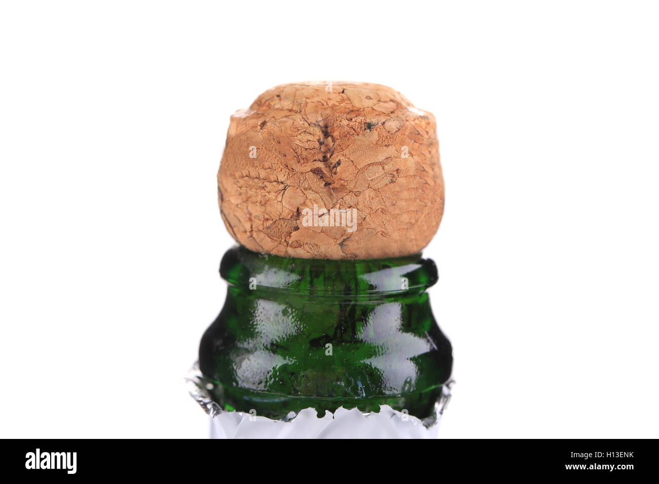 Top of champagne bottle with cork Stock Photo Alamy